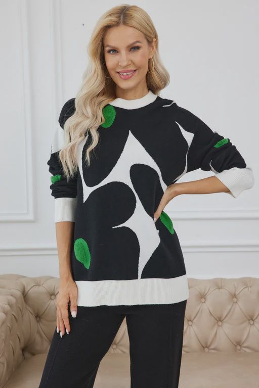 Golden Hour Garden Sweater, Colour: Green, Size: S/M