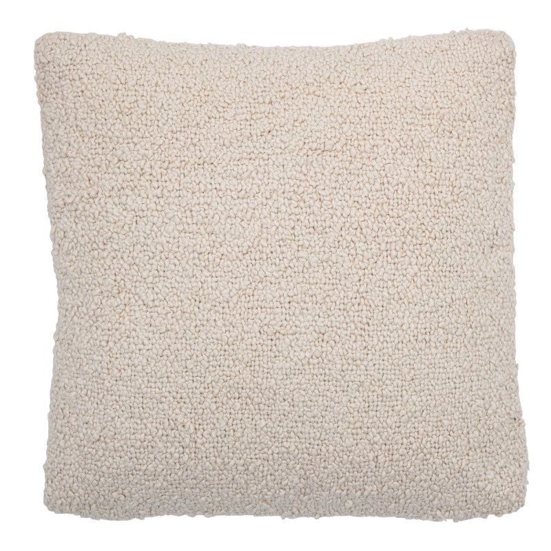 20&quot; Square Woven Cotton Boucle Pillow, Cream