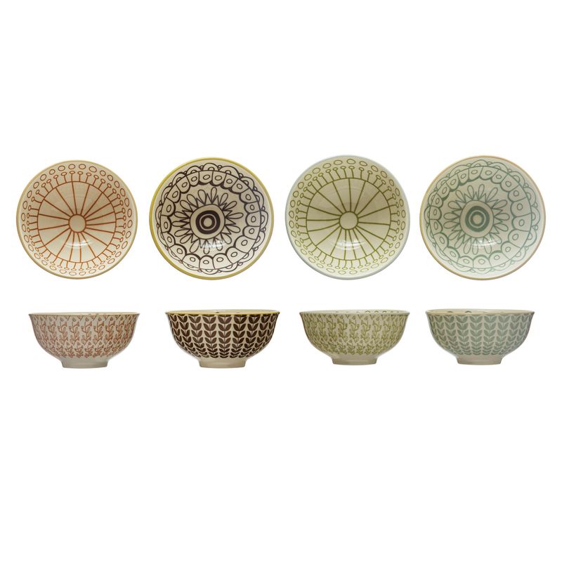 4.75" x 2.5" Stoneware Bowl (4 Styles)
