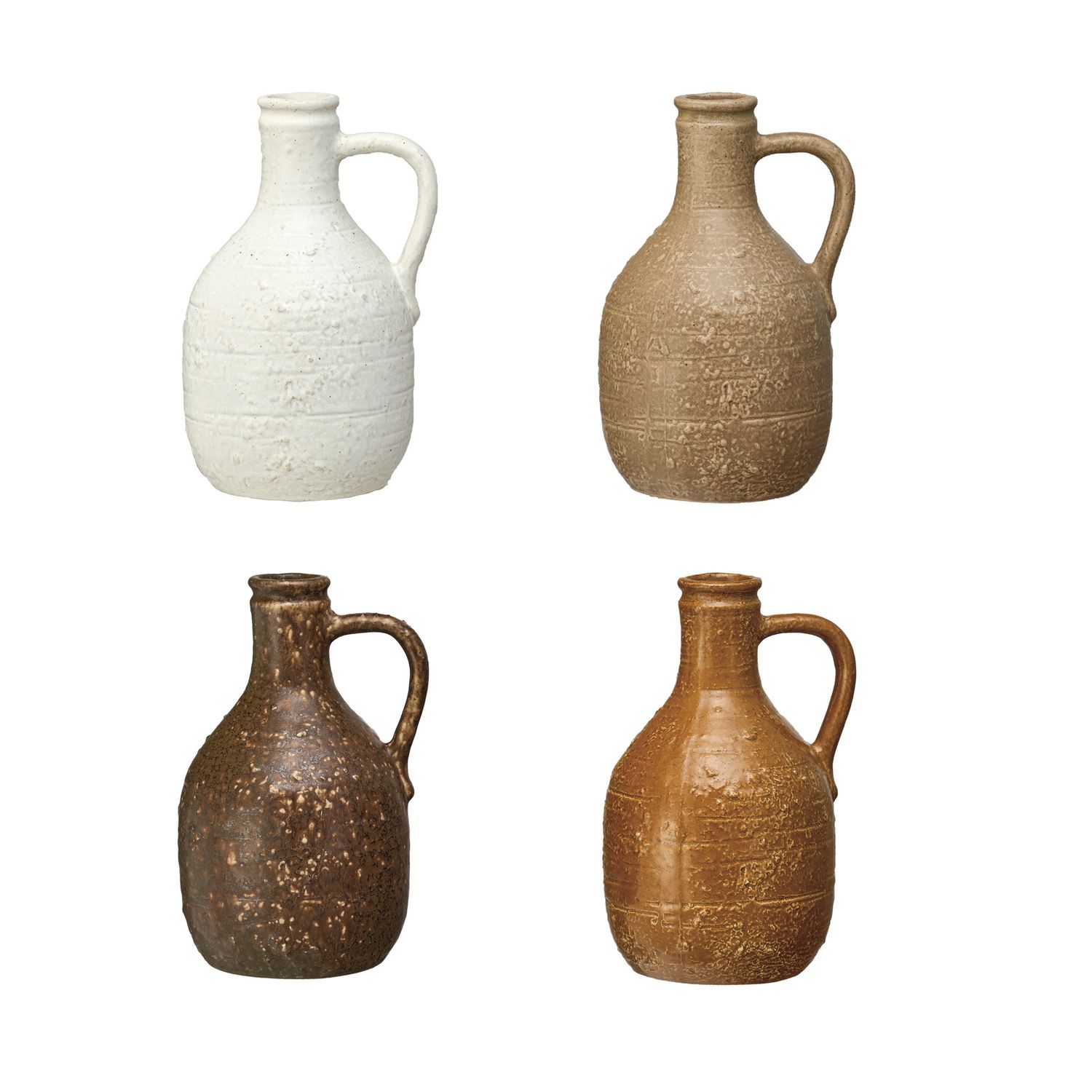 4&quot; x 3.5&quot; x 6&quot; Stoneware Vase w Handle