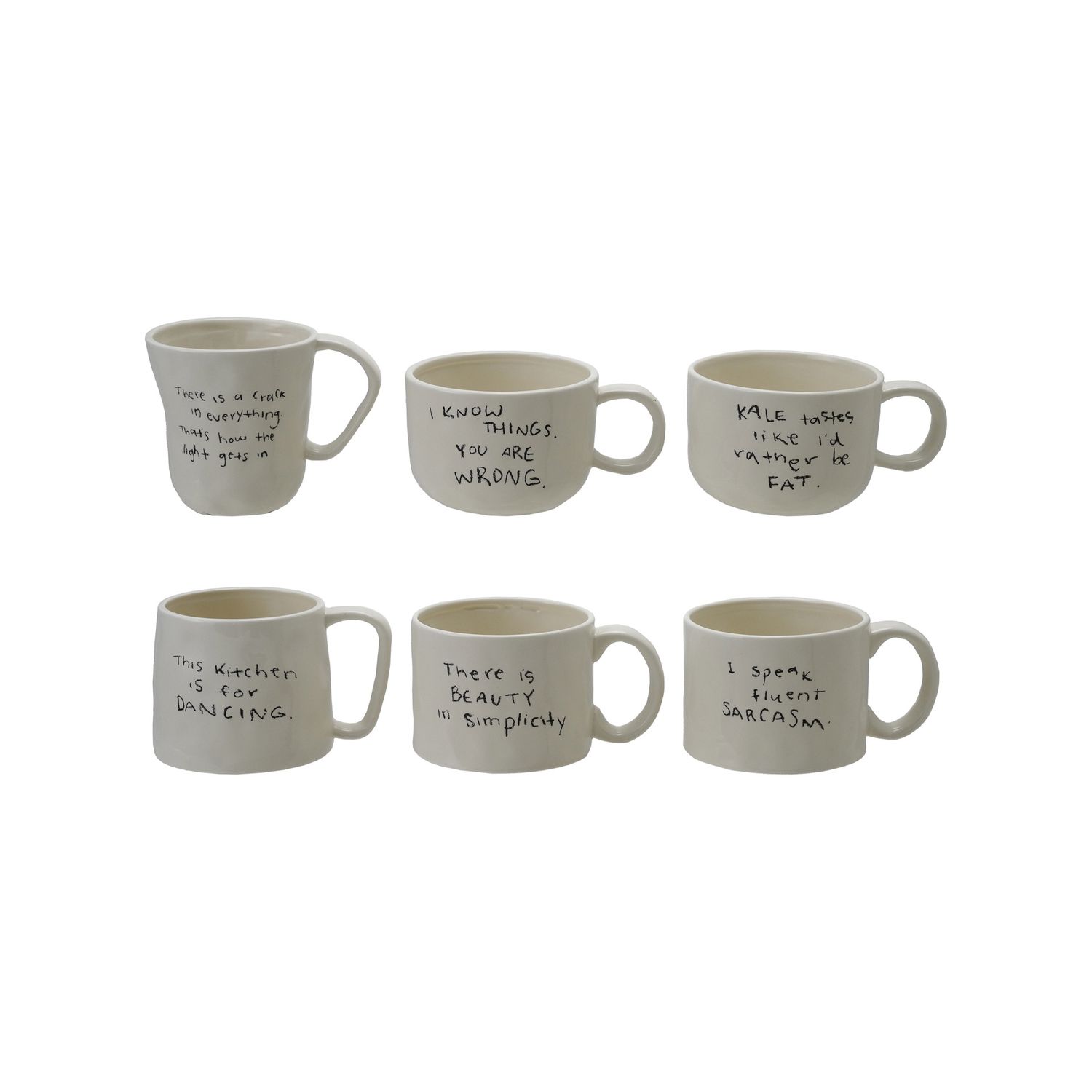 5.5&quot; Mug w Saying White &amp; Black