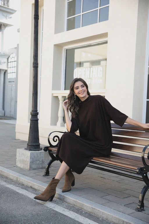 Regal Weave Sweater Dress, Colour: Mocha, Size: S/M