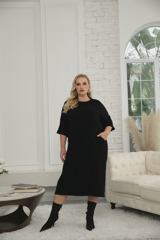 Madeleine Knit Dress, Colour: Black, Size: O/S