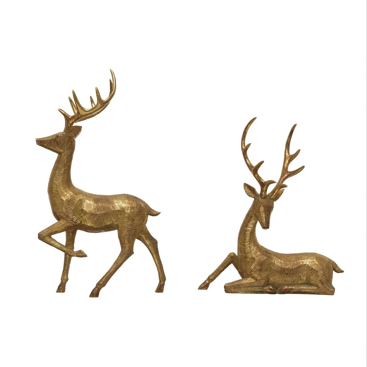 17.25&quot; Resin Deer - Gold