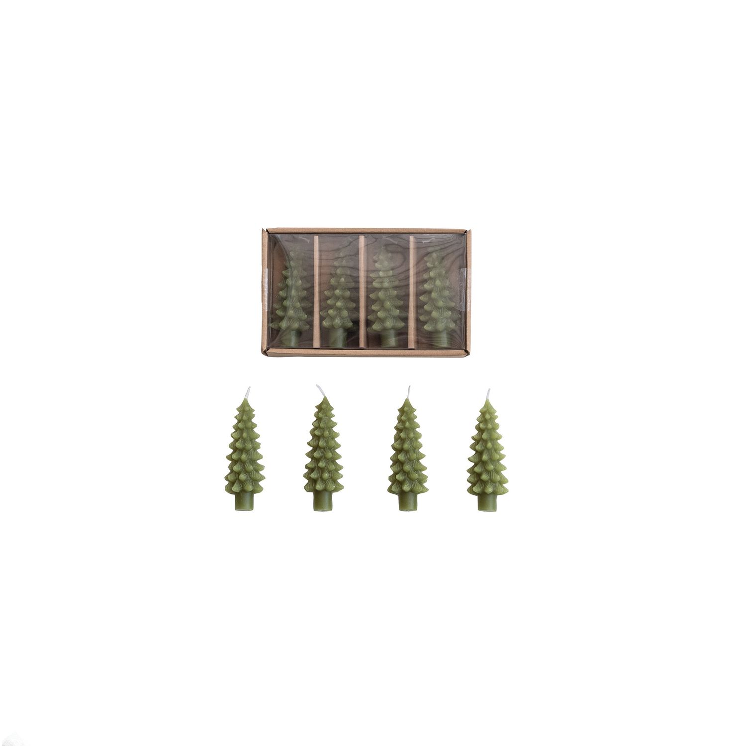Unscented Tree Shaped Bottle Taper Candles