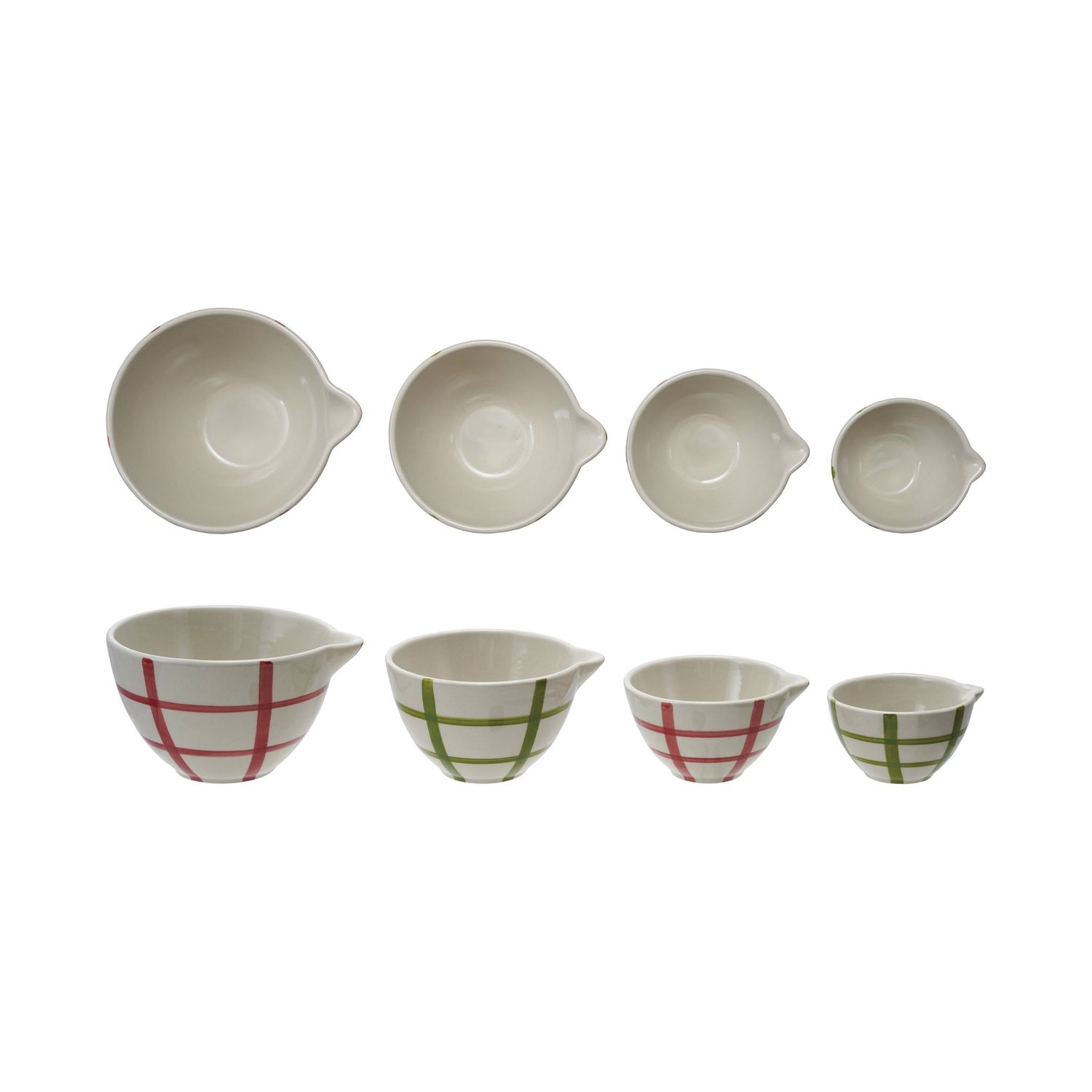 Stoneware Prep Bowls w/Grid Pattern S/4