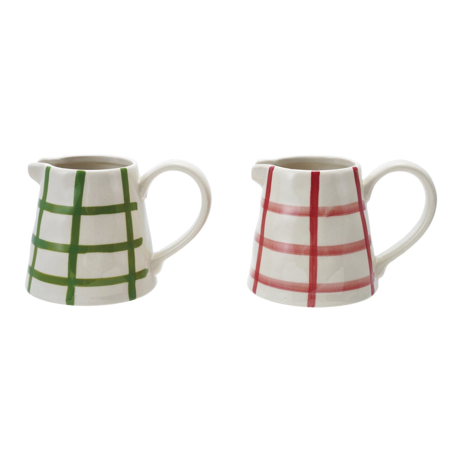 6oz Stoneware Creamer w/Grid Pattern