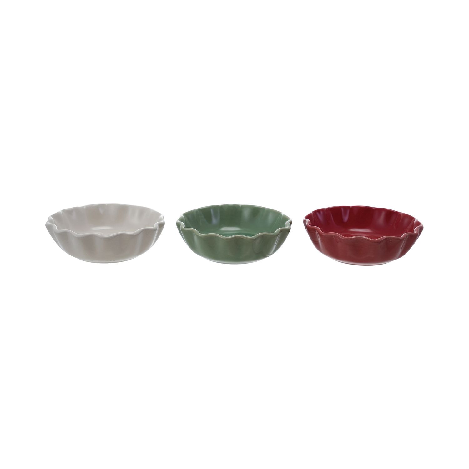 4&quot; Round Stoneware Scalloped Bowl