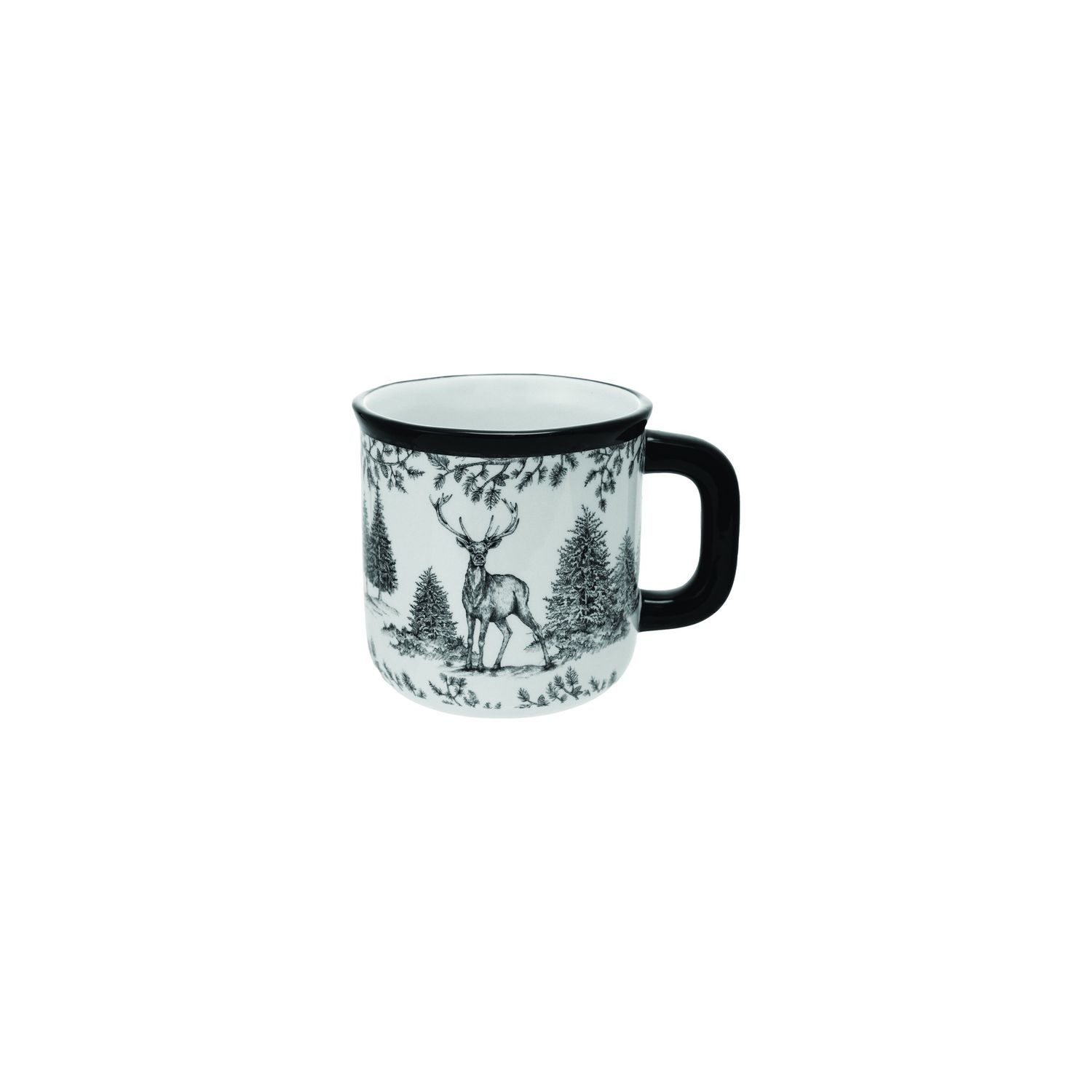5.5&quot; Dolomite Mug w Woodland Deer