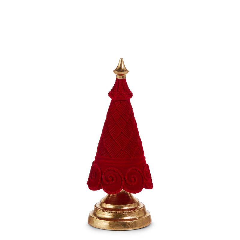 11.5&quot; Red Flocked Tree