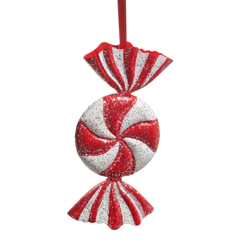 12&quot; Red and White Candy Ornament