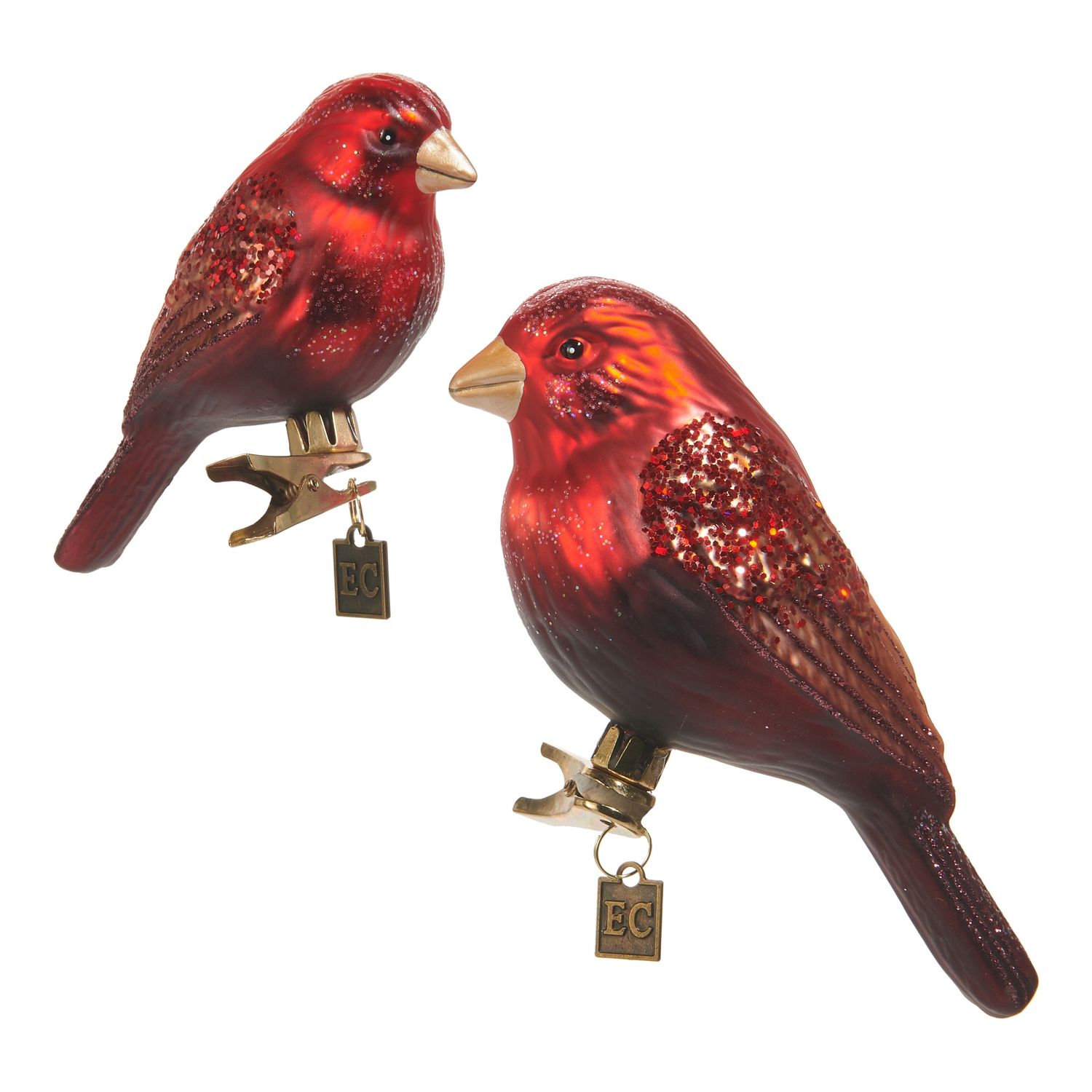 EC 5.5&quot; Red and Brown Bird Clip-on Ornament
