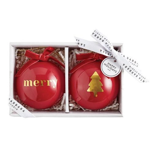 Glass Ornaments -Merry