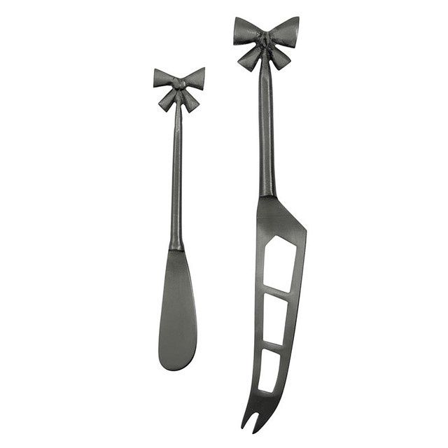 Gunmetal Bow Cheese Knves Set