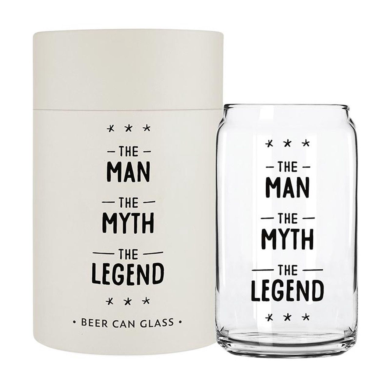 Beer Can Glass-Man Myth Legend