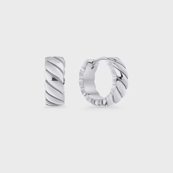 Emmy Huggie Earrings - Silver