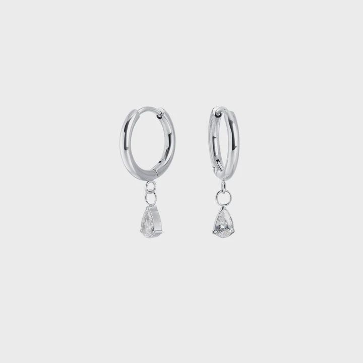 Beth Huggie Earrings - Silver