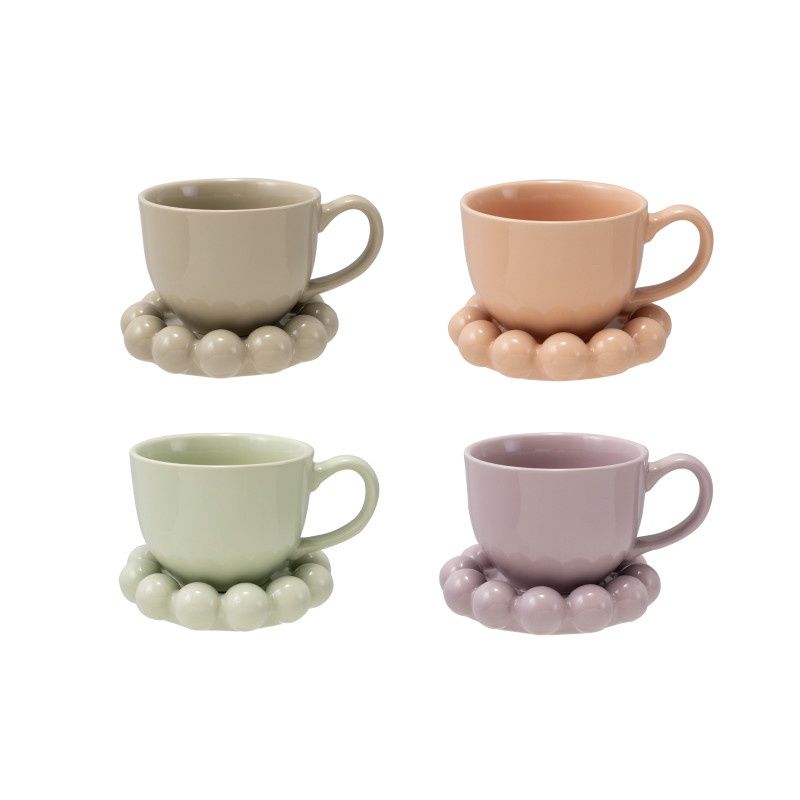 12 oz. Mug w/Saucer, Set of 2