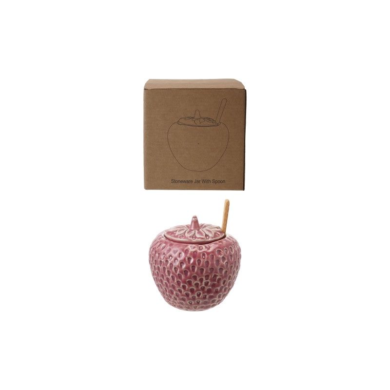 S/2 Strawberry Jar w/Bamboo Spoon
