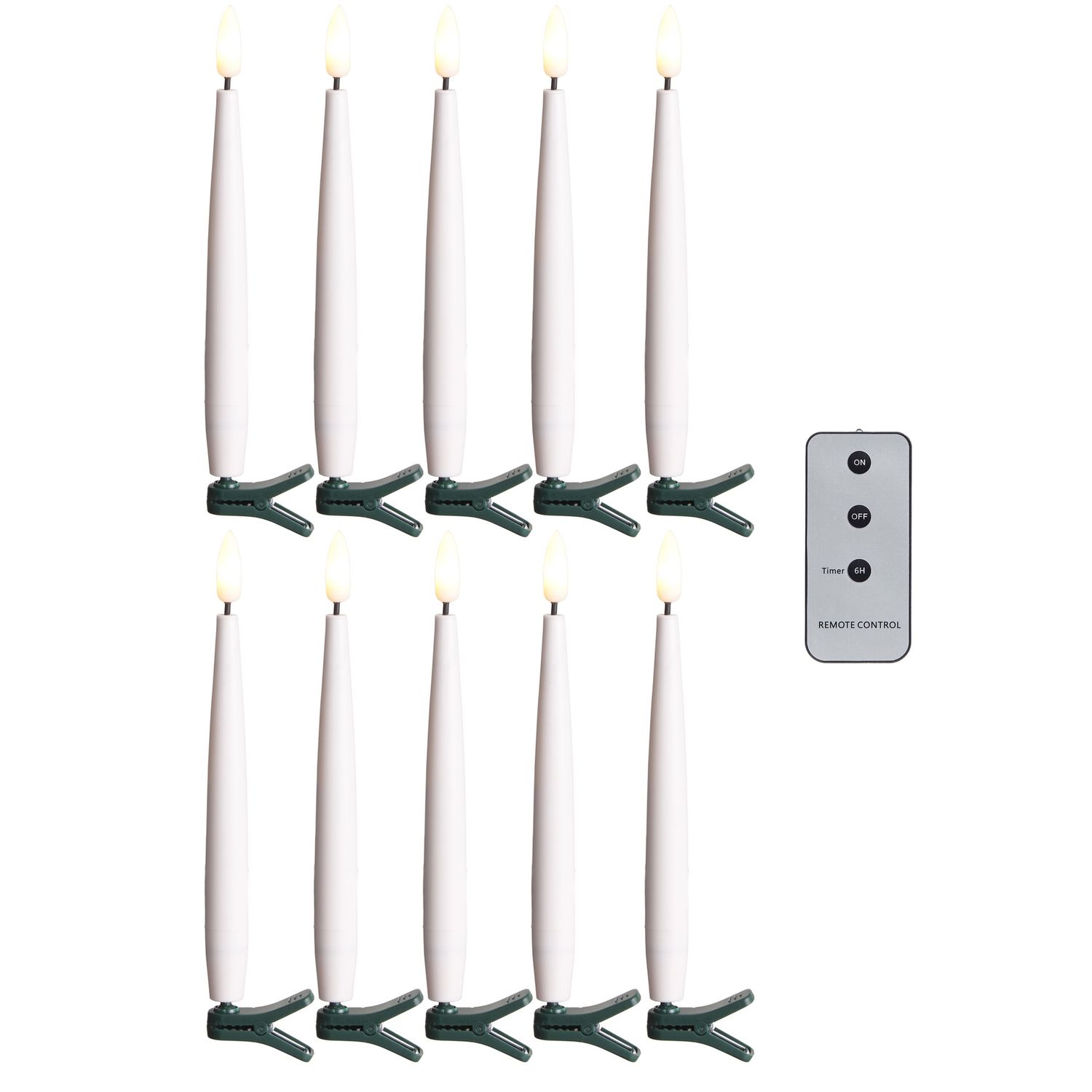 6&quot; Clip-On Lighted Candles with Remote