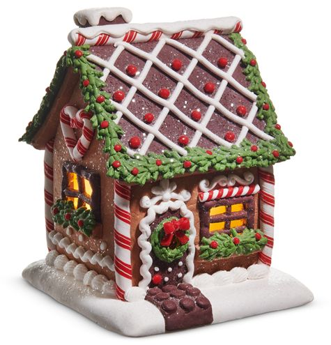 7&quot; Lighted Chocolate Gingerbread House