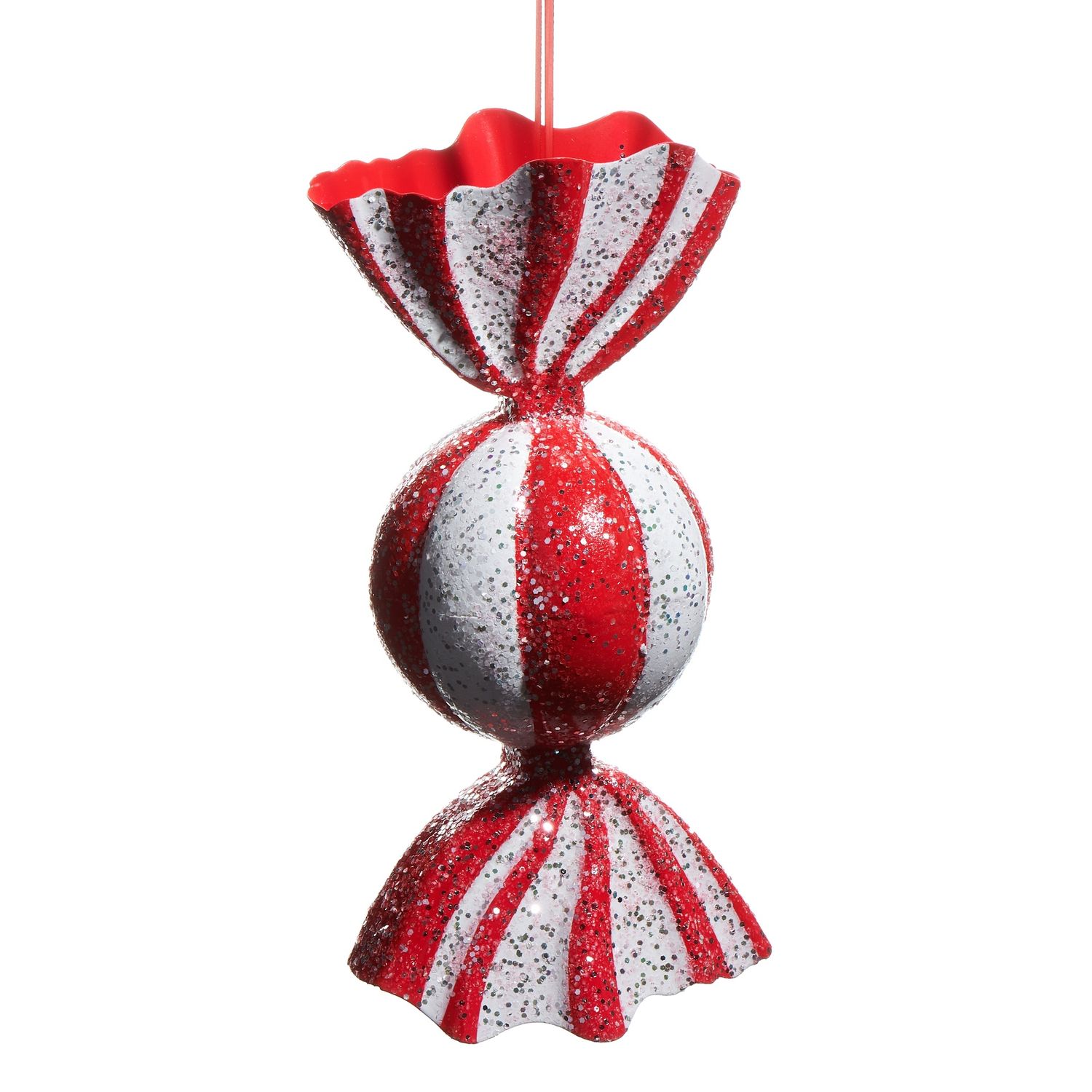 10.25&quot; Red and White Candy Ornament