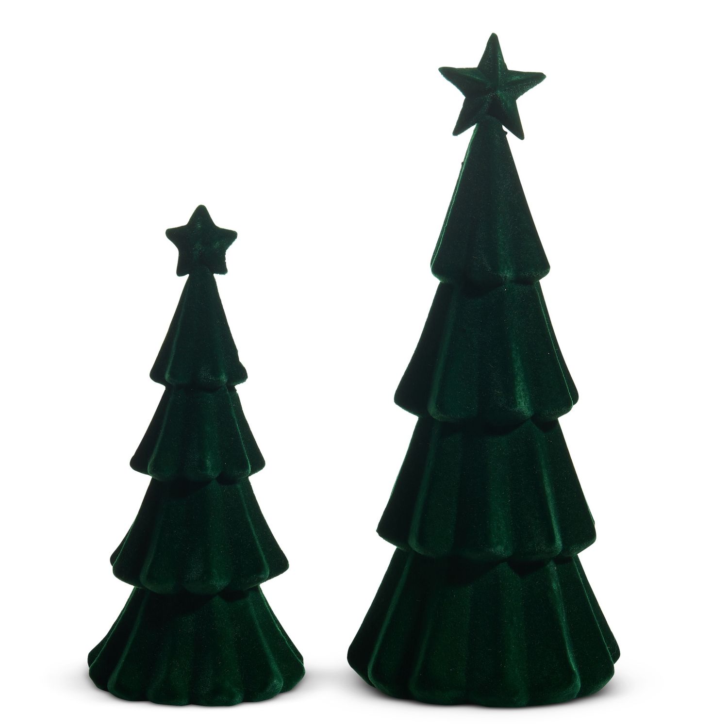 15.5&quot; Green Flocked Trees
