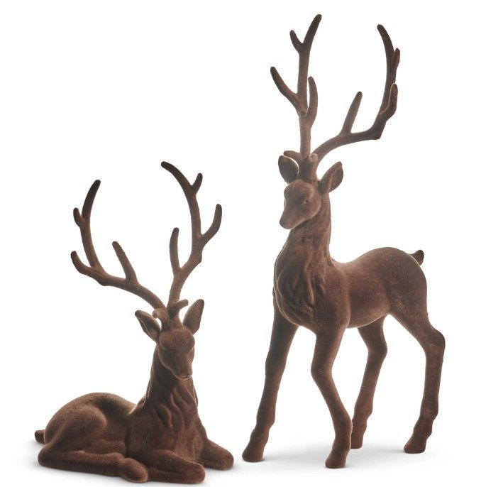 21&quot; Brown Flocked Deer