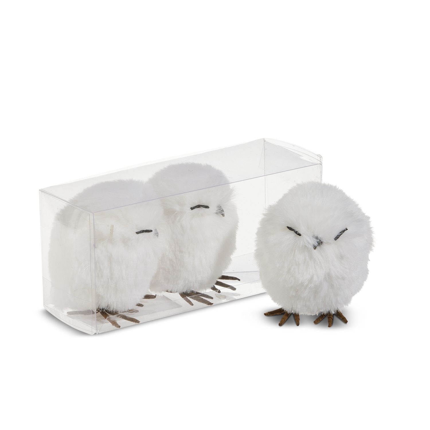 3.5" Box of White Owl Ornaments