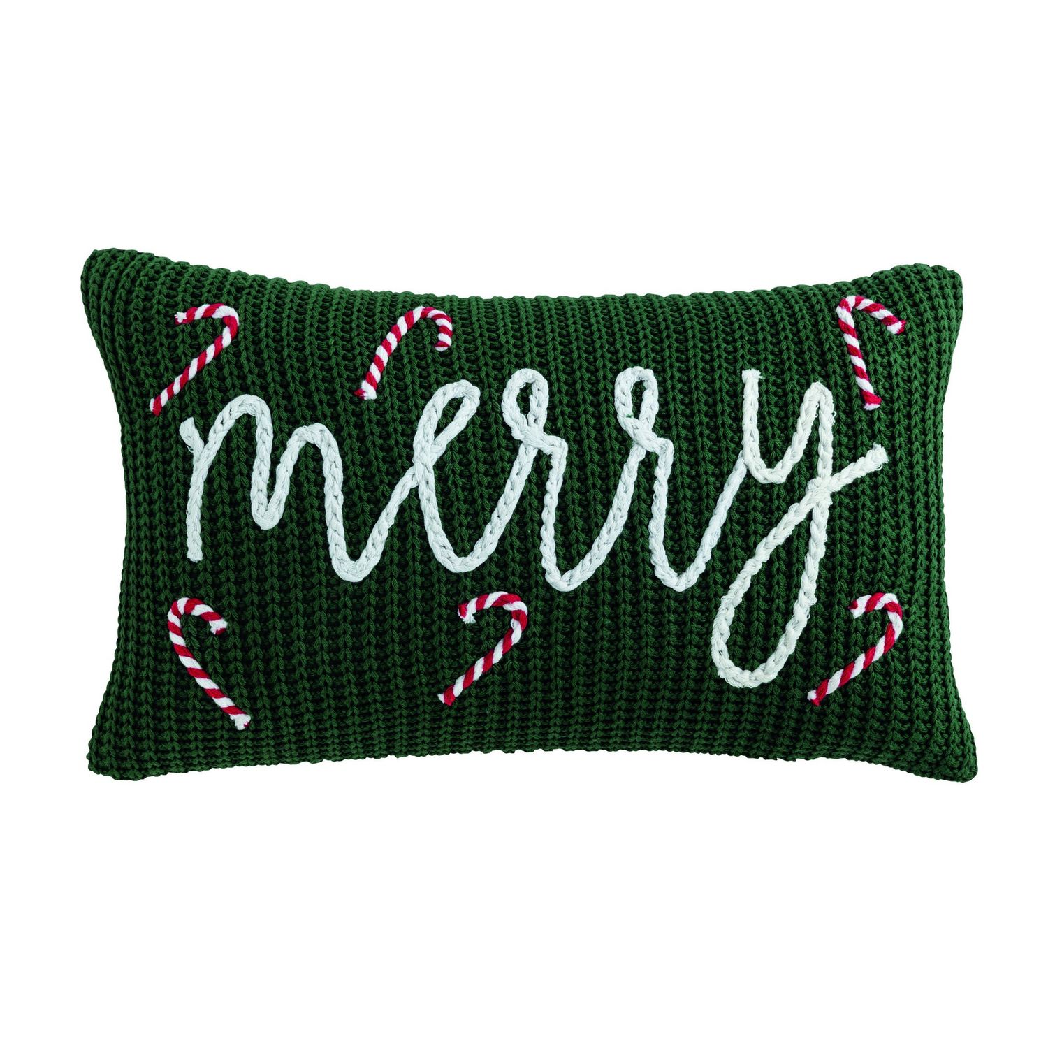 Green Xmas Chunky Knit Pillow