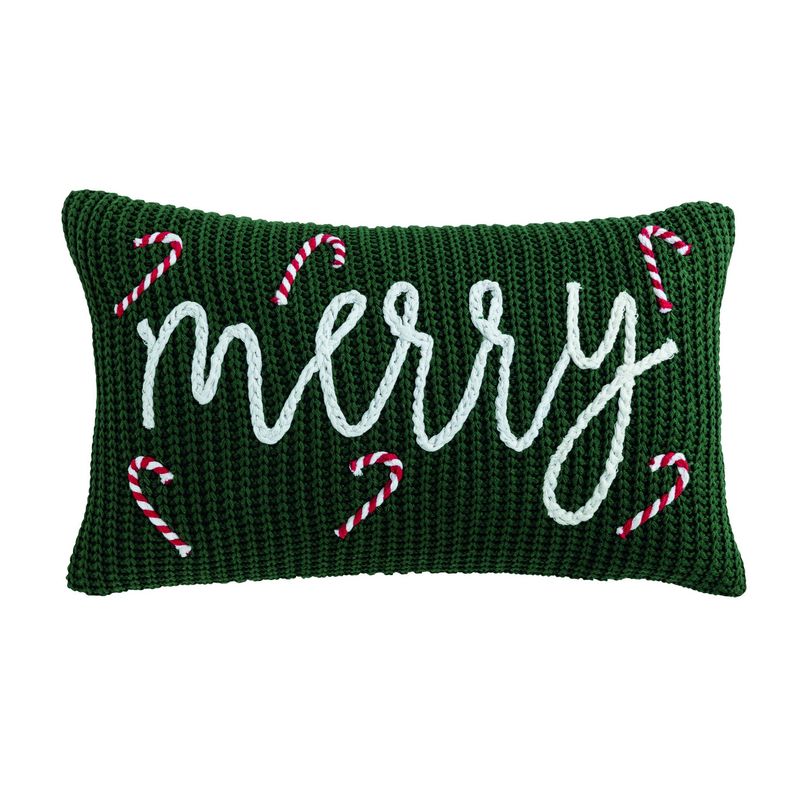Green Xmas Chunky Knit Pillow