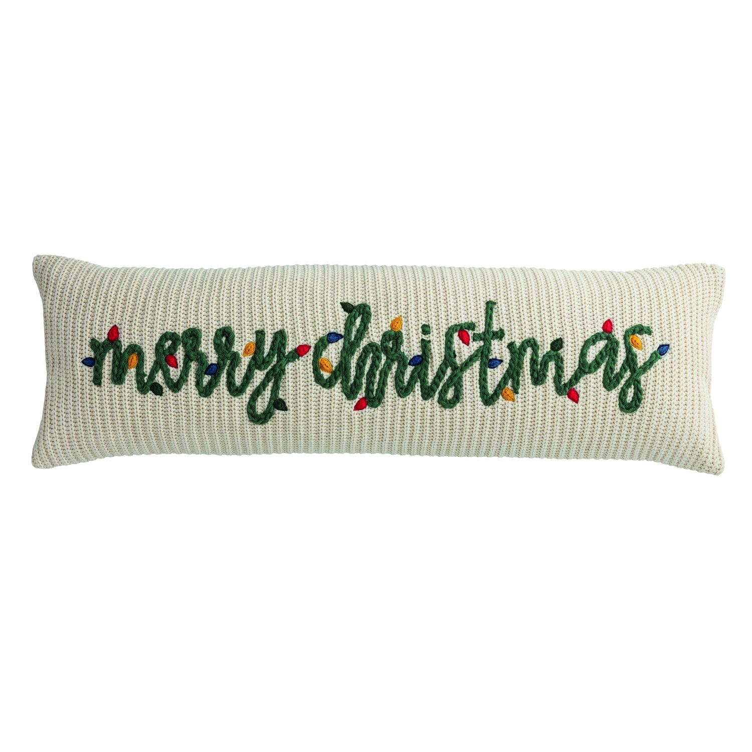 Chunky Knit Long Pillow - Merry Xmas