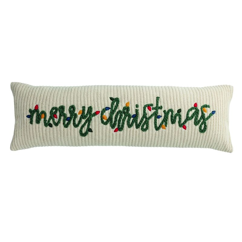 Chunky Knit Long Pillow - Merry Xmas