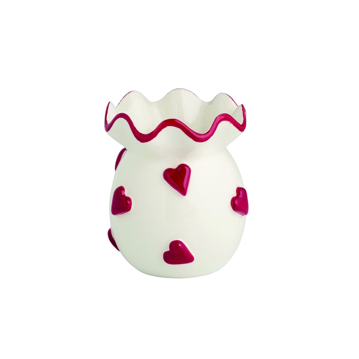 Heart Valentines Ruffle Bud Vase
