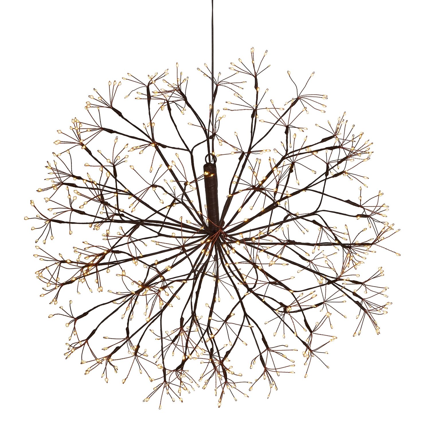 27.5&quot; Brown Starburst Lighted Orb