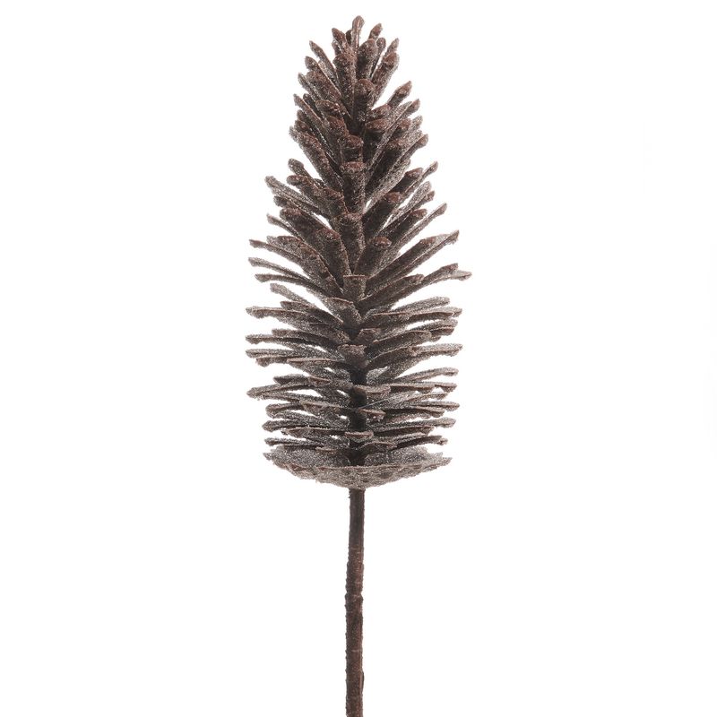 18&quot; Iced Pinecone Stem