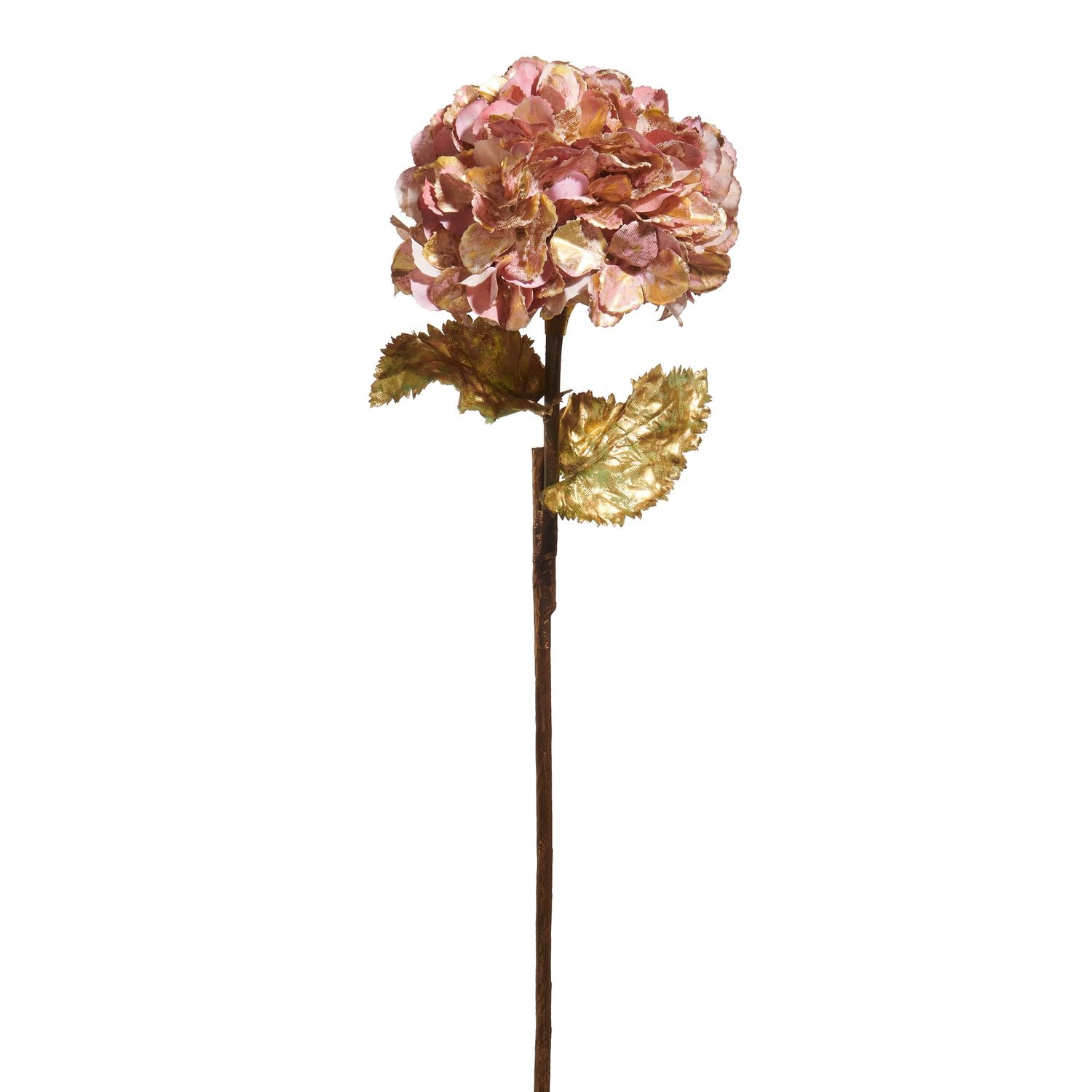 28&quot; Gilded Pink Hydrangea Stem