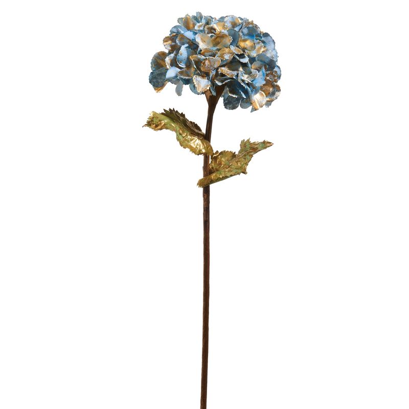 28" Gilded Blue Hydrangea Stem