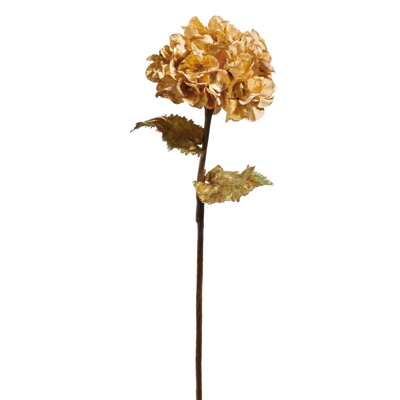 28" Gilded Ivory Hydrangea Stem