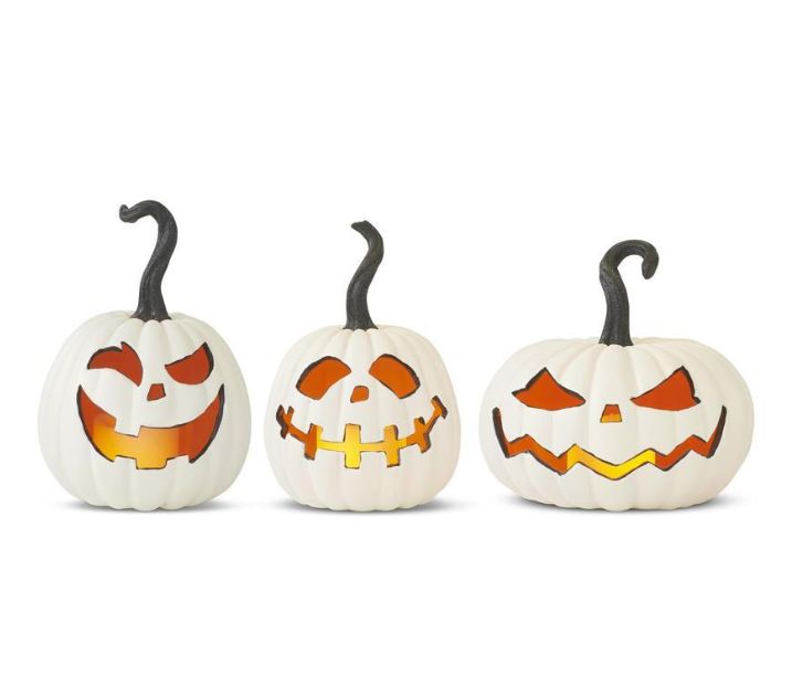 White LED Flame Jack O Lantern