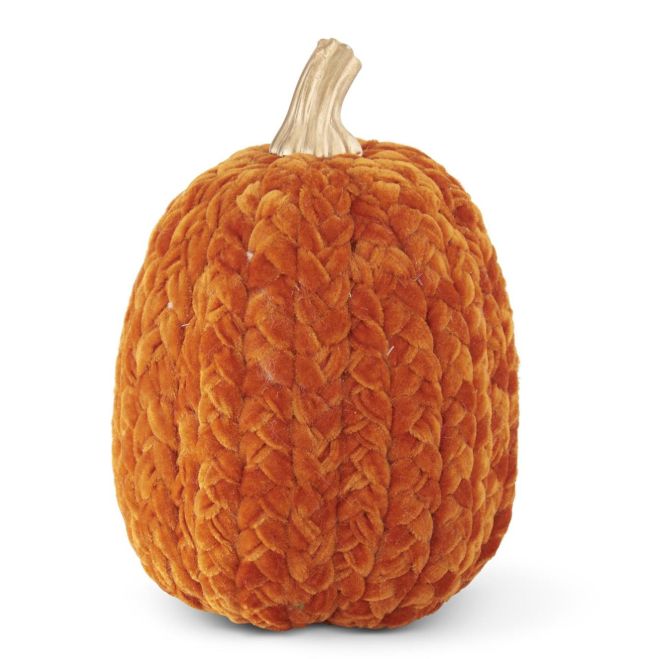 9.75&quot; Rust Orange Braided Pumpkin