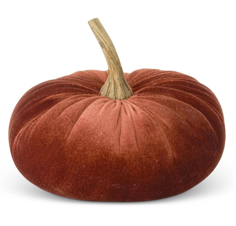 6.25" Burgundy Velvet Stuffed Pumpkin