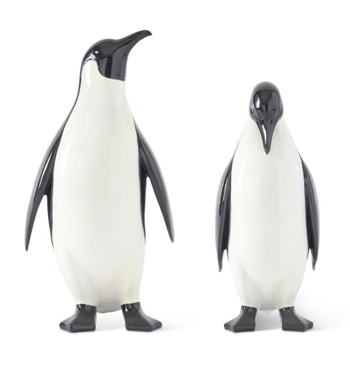Black &amp; White Glossy Resin Penguin