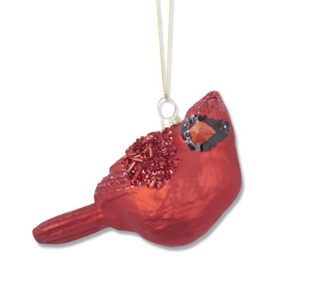 3&quot; Blown Glass Cardinal Ornament