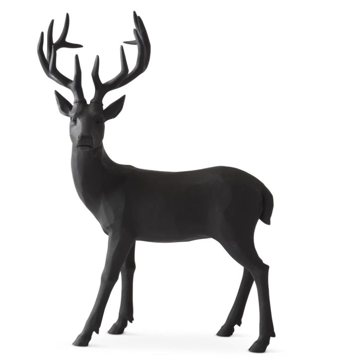 21.75&quot; Matte Black Standing Reindeer