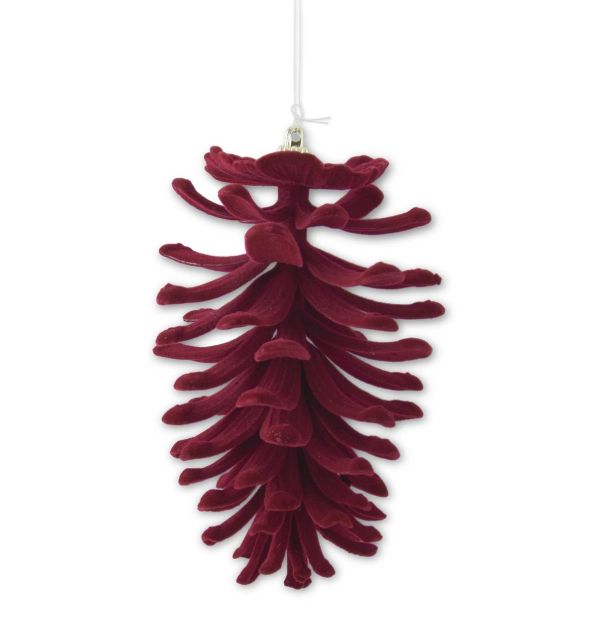 5.5&quot; Burgundy Velvet Pinecone Orn