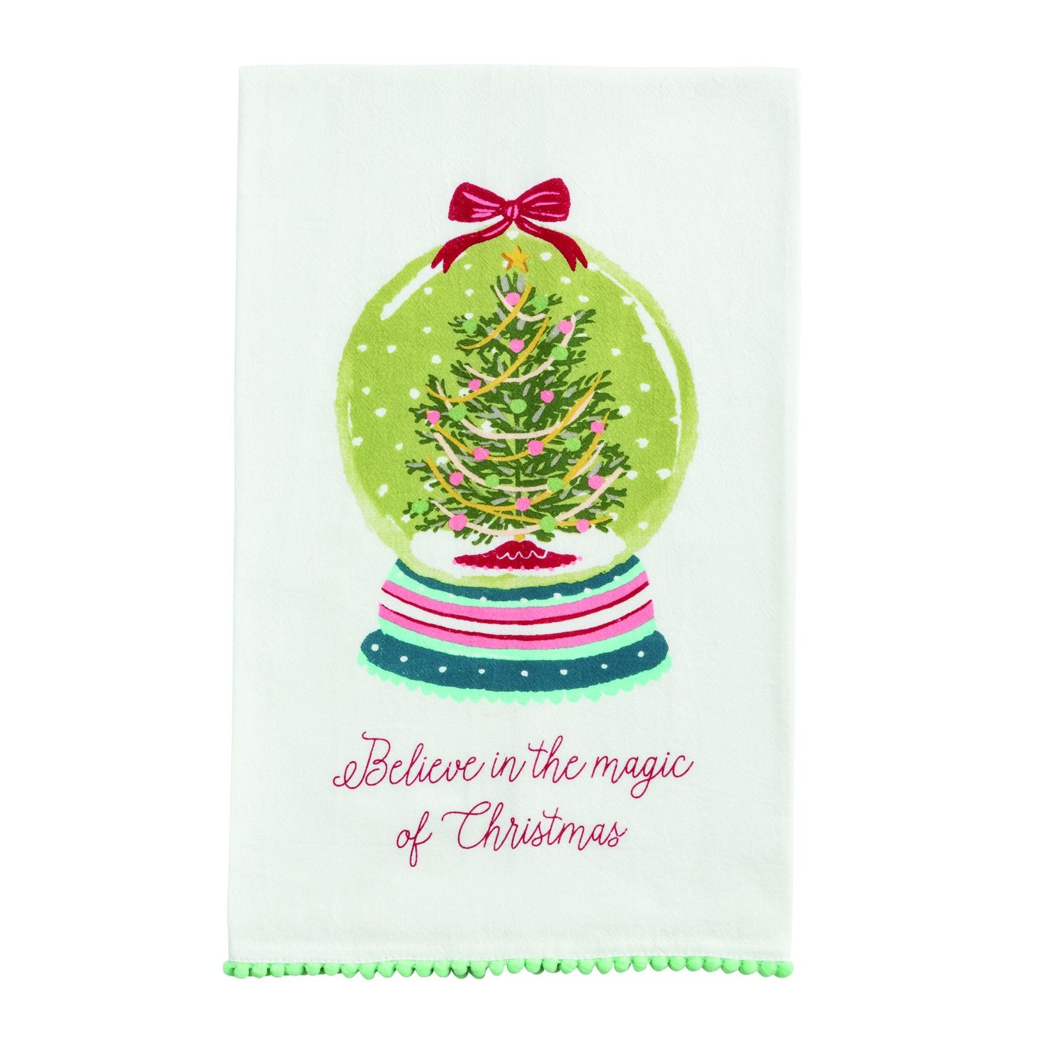 Snowglobe Xmas Tea Towel