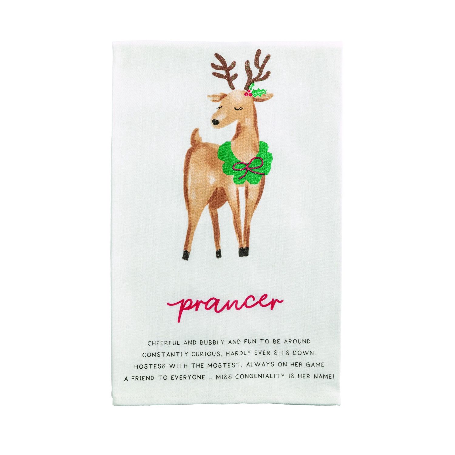 Prancer Poem Tea Towel