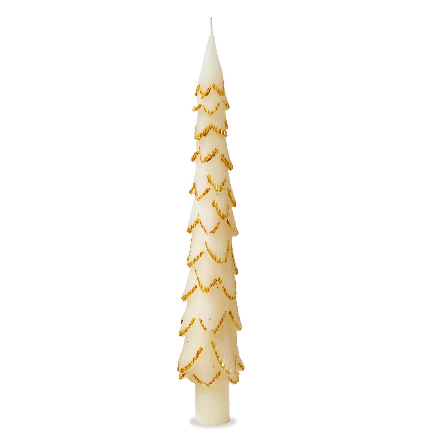 Gilded Pine Tree Taper Candle S/2