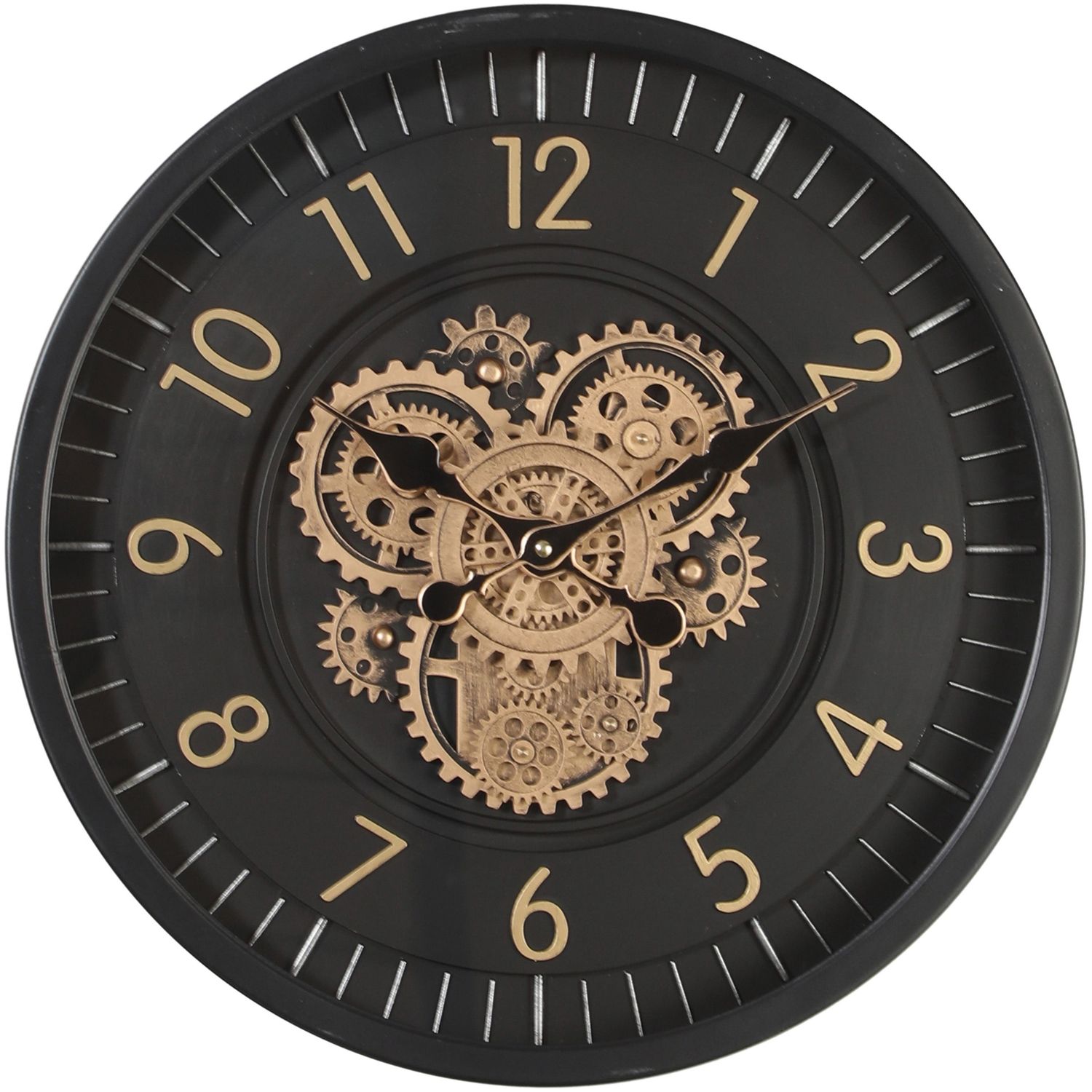 26" Black Gear Clock